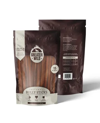 Greater Wild 6" Single-Ingredient Beef Bully Sticks, Natural Dog Treats
