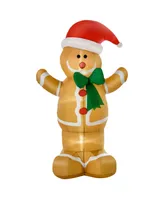 Homcom 6ft Christmas Inflatable Gingerbread Man Holiday Yard Lawn Decoration