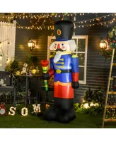 Homcom 8' Christmas Inflatable Nutcracker Soldier Yard Decoration