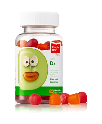 Chapter One Vitamin D3 Great Tasting Chewable Vitamin D3 for Kids, Vitamin D3 1000IU, Certified Kosher