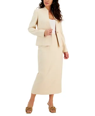 Le Suit Women's Shimmer Tweed Skirt Suit, Regular and Petite Sizes