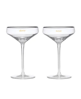 Kate Spade Cheers to Us Dirty Neat Martini Glasses Set, 2 Piece