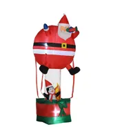 Outsunny 8' Inflatable Christmas Santa Balloon Penguin, BlowUp Outdoor Display