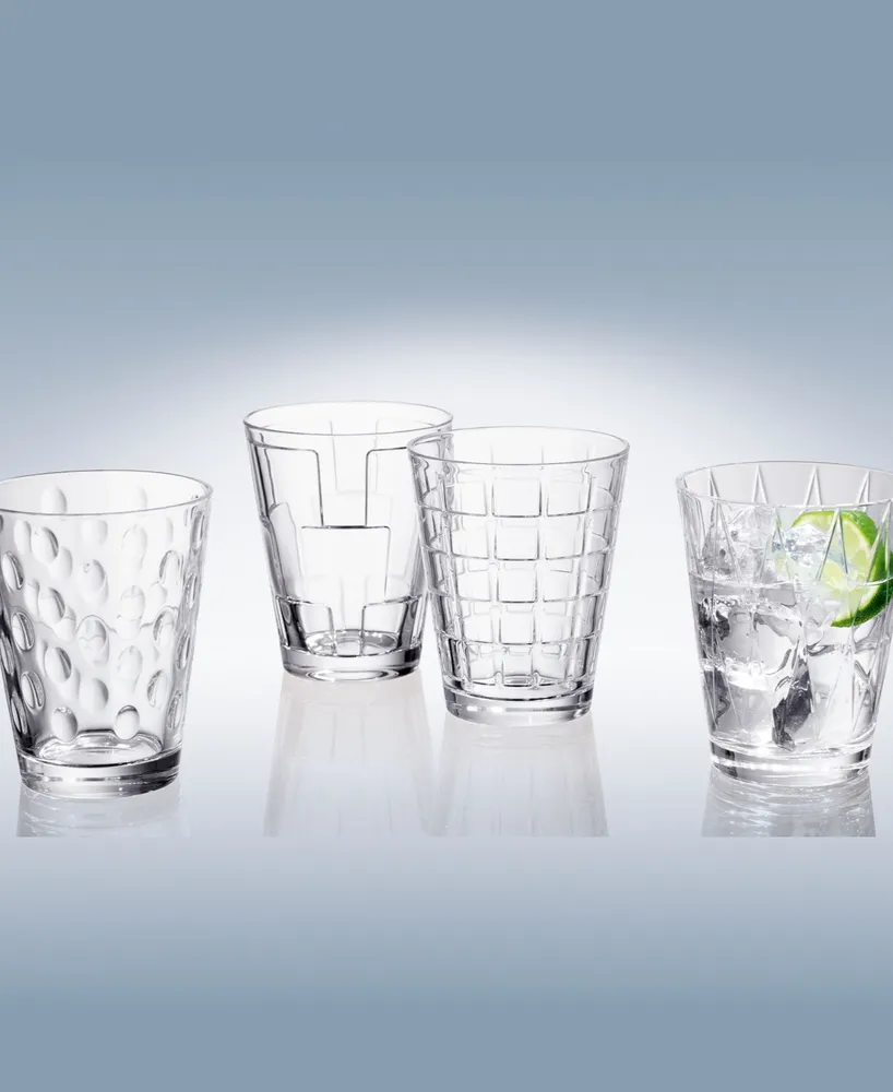 Villeroy & Boch Dressed Up Assorted Clear Tumblers, Set of 4