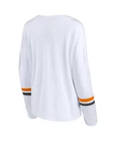 Women's Fanatics White Tennessee Volunteers Retro Power Striped Long Sleeve T-shirt