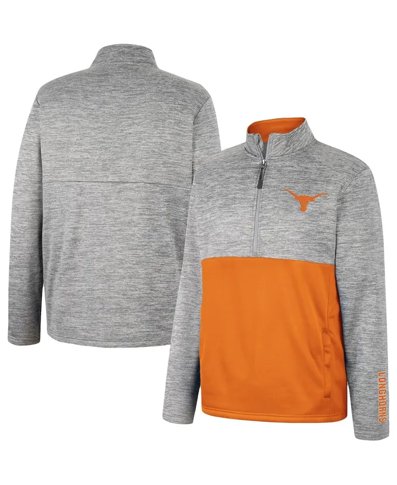 Men's Colosseum Gray Texas Longhorns John Half-Zip Jacket