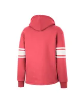 Women's Colosseum Scarlet Nebraska Huskers Mia Striped Full-Snap Hoodie Jacket