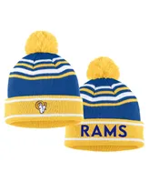 Women's Wear by Erin Andrews Royal Los Angeles Rams Colorblock Cuffed Knit Hat with Pom and Scarf Set