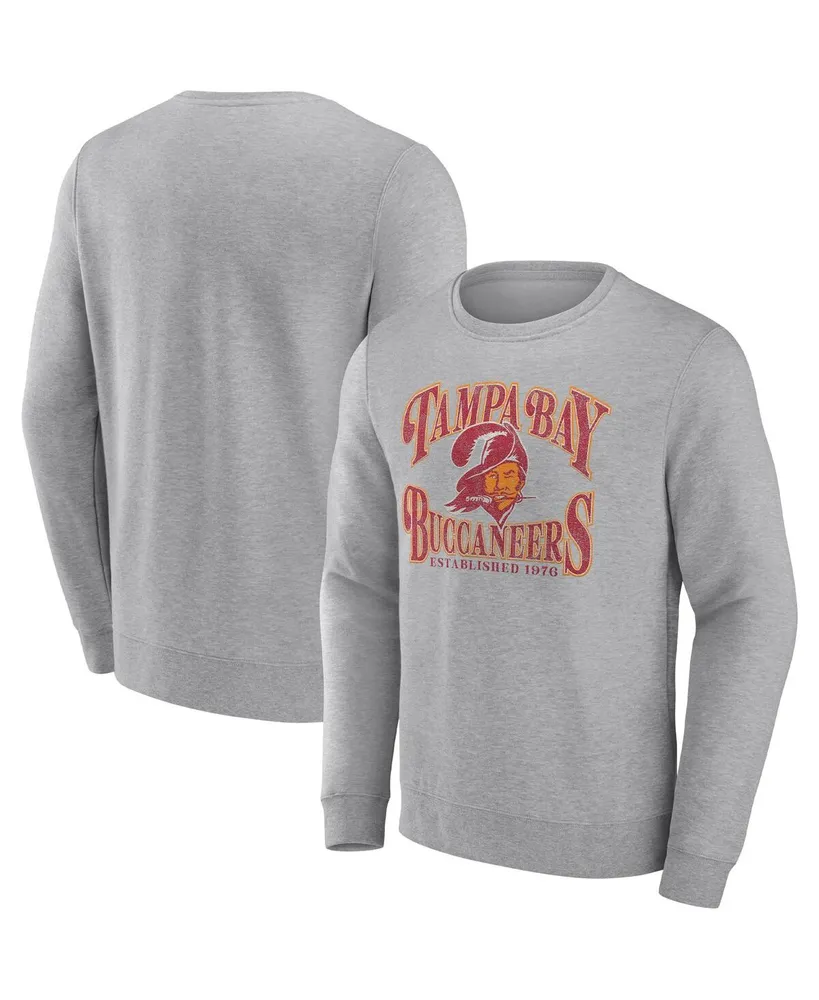 Men's Fanatics Heathered Charcoal Tampa Bay Buccaneers Playability Pullover Sweatshirt