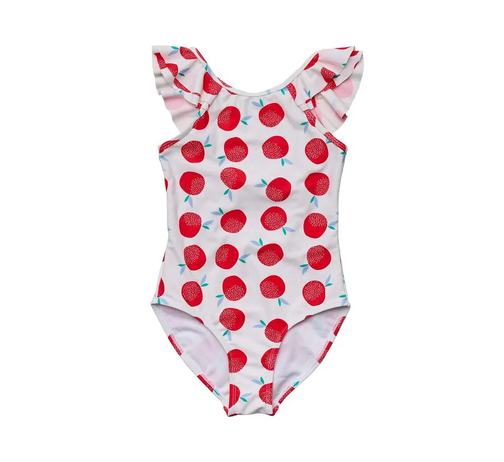 Toddler, Child Girls Juicy Fruit Sustainable Flutter Sleeve Swimsuit