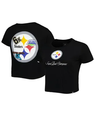 Women's New Era Black Pittsburgh Steelers Historic Champs T-shirt