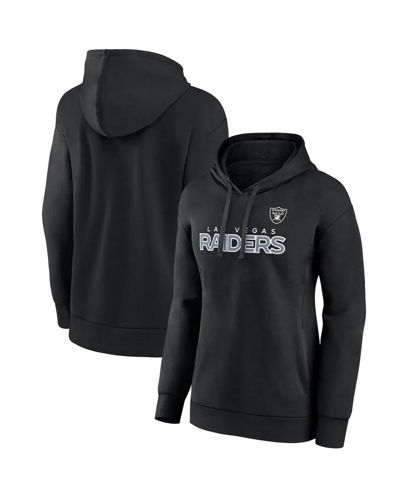 Women's Fanatics Black Las Vegas Raiders Checklist Crossover V-Neck Pullover Hoodie