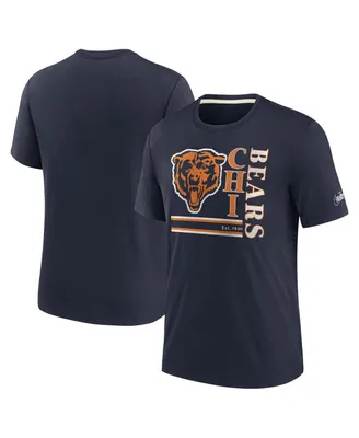 Men's Nike Navy Chicago Bears Wordmark Logo Tri-Blend T-shirt