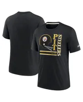 Men's Nike Black Pittsburgh Steelers Wordmark Logo Tri-Blend T-shirt