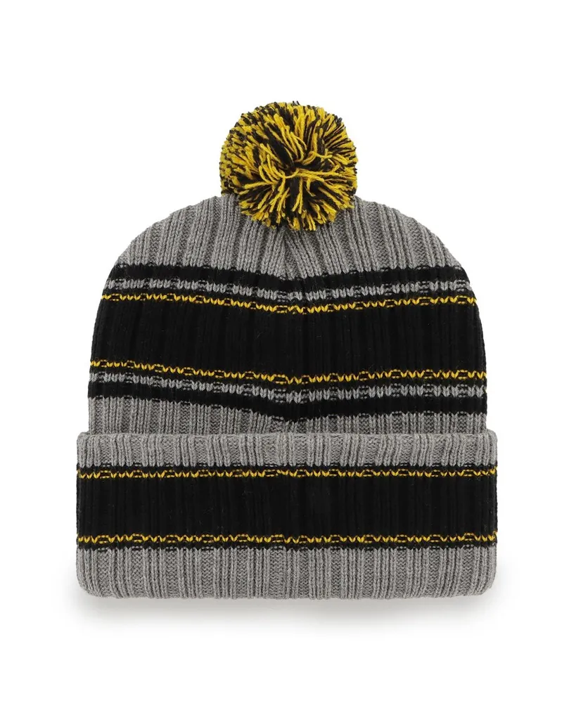 Men's '47 Brand Graphite Pittsburgh Steelers Rexford Cuffed Knit Hat with Pom