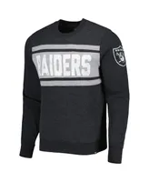 Men's '47 Brand Heathered Black Las Vegas Raiders Bypass Tribeca Pullover Sweatshirt