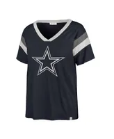 Women's '47 Brand Navy Dallas Cowboys Phoenix V-Neck T-shirt