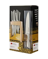 Cuisine::pro Damashiro Mizu Knife Block Oak Set, 7 Piece