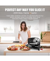 Aemego Electric Meat slicer for Home Use 200W Food Slicer with Removable Stainless Steel Blade, Adjustable Thickness, Meat Cutter Machine for Deli, Je