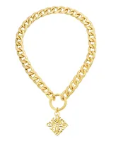 Steve Madden Gold-tone Signature Pendant Necklace