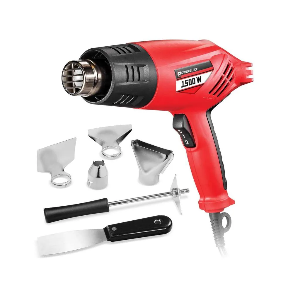 Powerbuilt 1500W Heavy Duty Heat Gun Kit in Storage Case