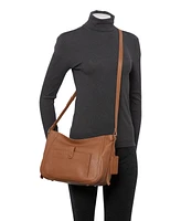 Mancini Women's Pebbled Sophia Crossbody Handbag