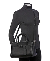 Mancini Women's Pebbled Jennifer Satchel Bag