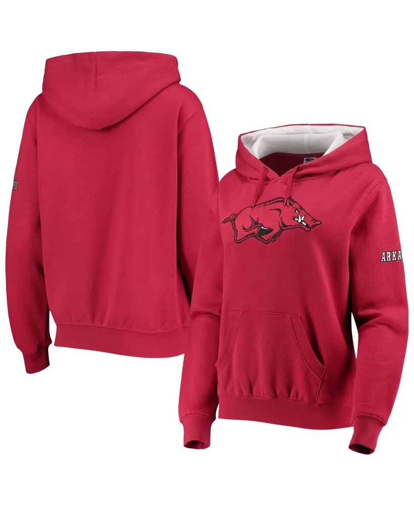 Women's Stadium Athletic Cardinal Arkansas Razorbacks Big Logo Pullover Hoodie