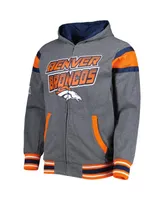 Men's G-iii Sports by Carl Banks Orange, Gray Denver Broncos Extreme Full Back Reversible Hoodie Full-Zip Jacket