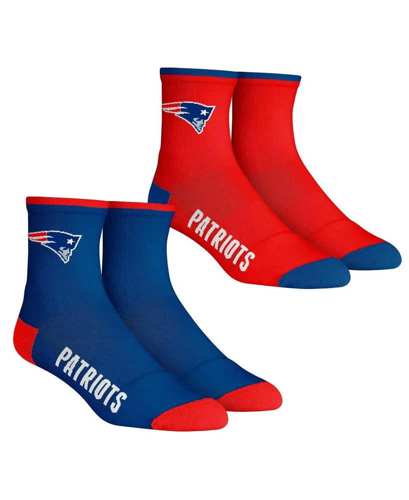 Men's Rock 'Em Socks New England Patriots Core Team 2-Pack Quarter Length Sock Set