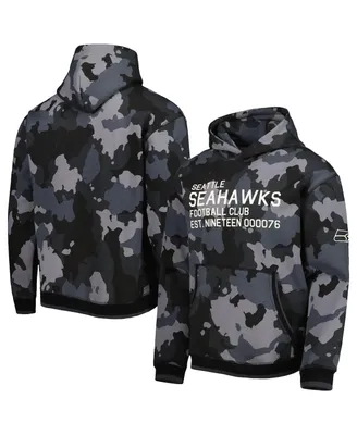 Men's The Wild Collective Black Seattle Seahawks Camo Pullover Hoodie