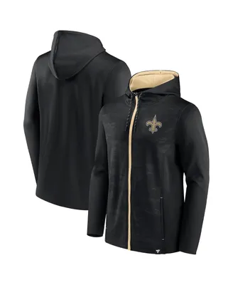 Men's Fanatics Black, Gold New Orleans Saints Ball Carrier Full-Zip Hoodie