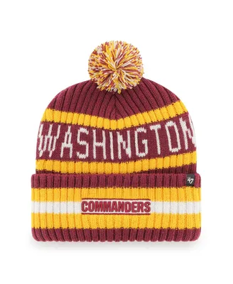 Men's '47 Brand Burgundy Washington Commanders Bering Cuffed Knit Hat with Pom