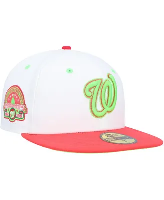 Men's New Era White, Coral Washington Nationals Robert F. Kennedy Memorial Stadium Strawberry Lolli 59FIFTY Fitted Hat