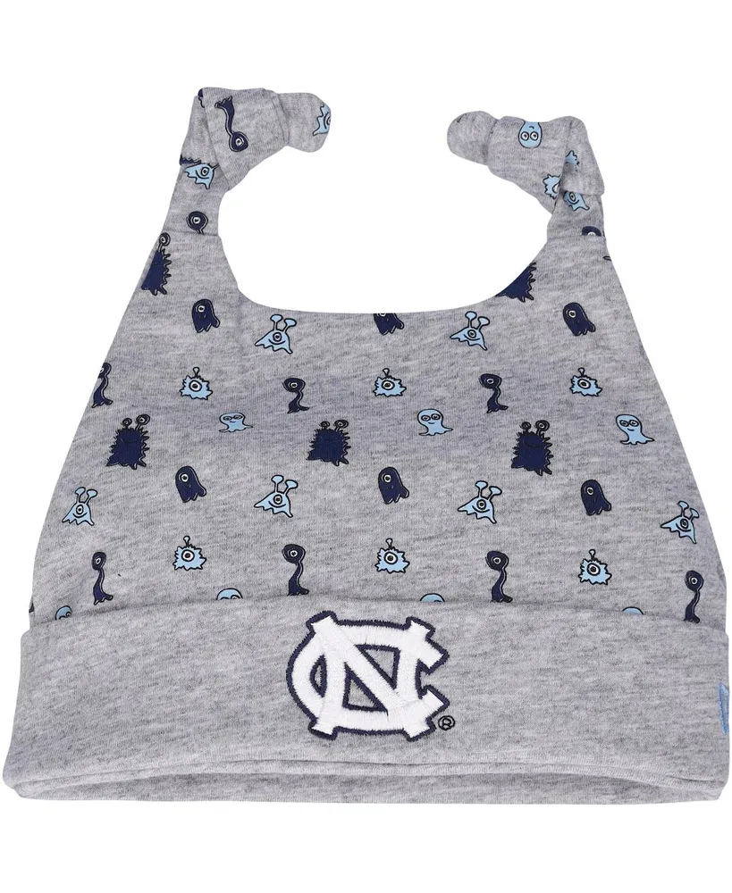 Newborn Infant Boys and Girls New Era Heather Gray North Carolina Tar Heels Critter Cuffed Knit Hat