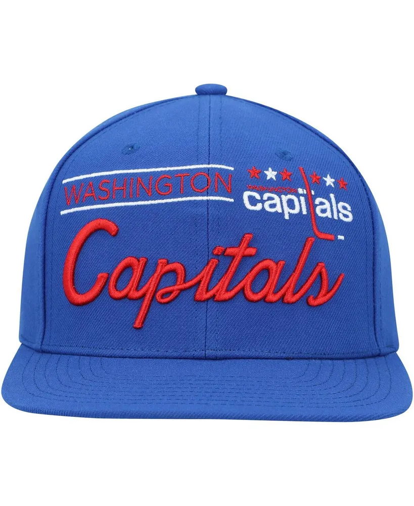 Men's Mitchell & Ness Blue Washington Capitals Retro Lock Up Snapback Hat
