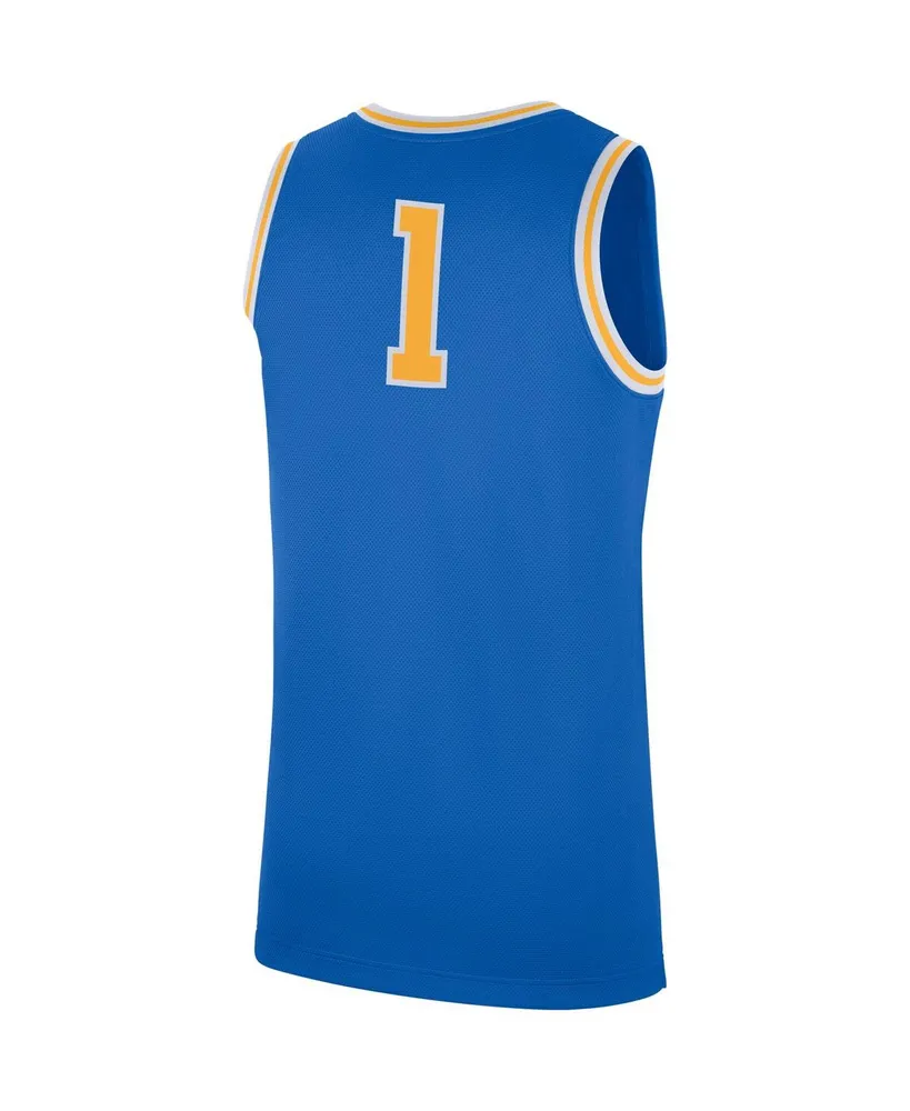 Men's Jordan #1 Blue Ucla Bruins Replica Basketball Jersey