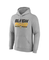 Men's Fanatics Heathered Gray Pittsburgh Penguins Hometown Burgh Proud Fitted Pullover Hoodie