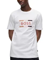 Boss by Hugo Men's Cotton Slim-Fit T-shirt with Tennis-inspired Logo Print