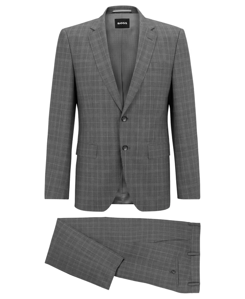 Boss by Hugo Men's Slim-Fit Suit Micro-Patterned Performance-Stretch Cloth