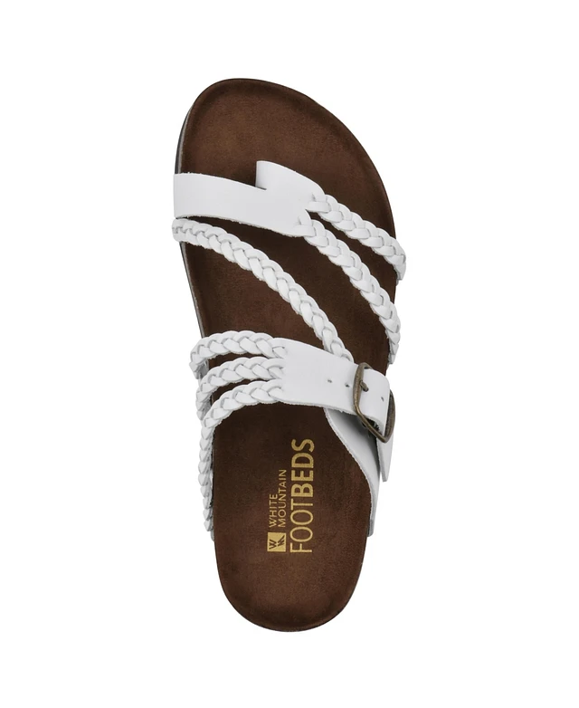 Hayleigh Womens White Footbed Sandals Women's White Mountain