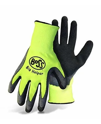 Boss Kid's Big Helper High Visibility Nylon Knit Latex Palm Garden Glove