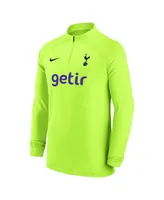 Men's Nike Yellow Tottenham Hotspur Strike Drill Performance Raglan Quarter-Zip Long Sleeve Top