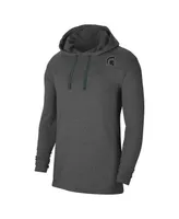 Men's Nike Heathered Charcoal Michigan State Spartans Off-Field Performance Long Sleeve Hoodie T-shirt