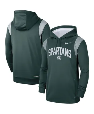 Men's Nike Green Michigan State Spartans 2022 Game Day Sideline Performance Pullover Hoodie