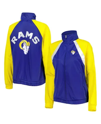 Women's G-iii 4Her by Carl Banks Royal, Gold Los Angeles Rams Confetti Raglan Full-Zip Track Jacket