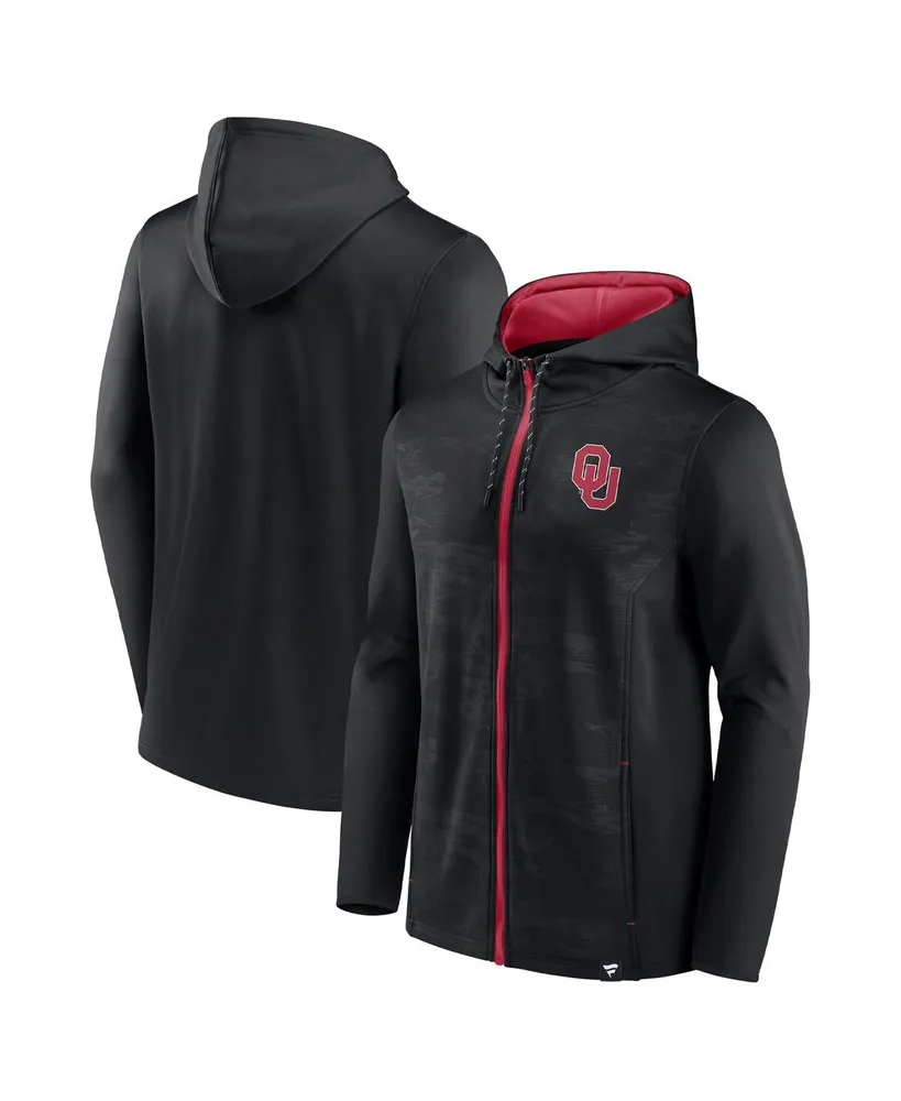 Men's Fanatics Black Oklahoma Sooners Ball Carrier Full-Zip Hoodie