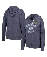 Women's Touch Navy Milwaukee Brewers Training Camp Tri-Blend Full-Zip Hoodie