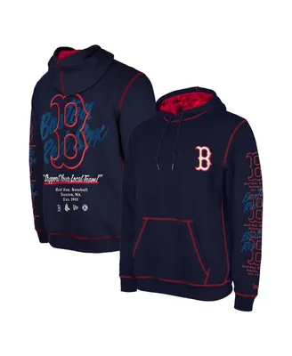 Men's New Era Navy Boston Red Sox Team Split Pullover Hoodie