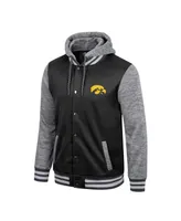 Men's Colosseum Black Iowa Hawkeyes Robinson Hoodie Full-Snap Jacket